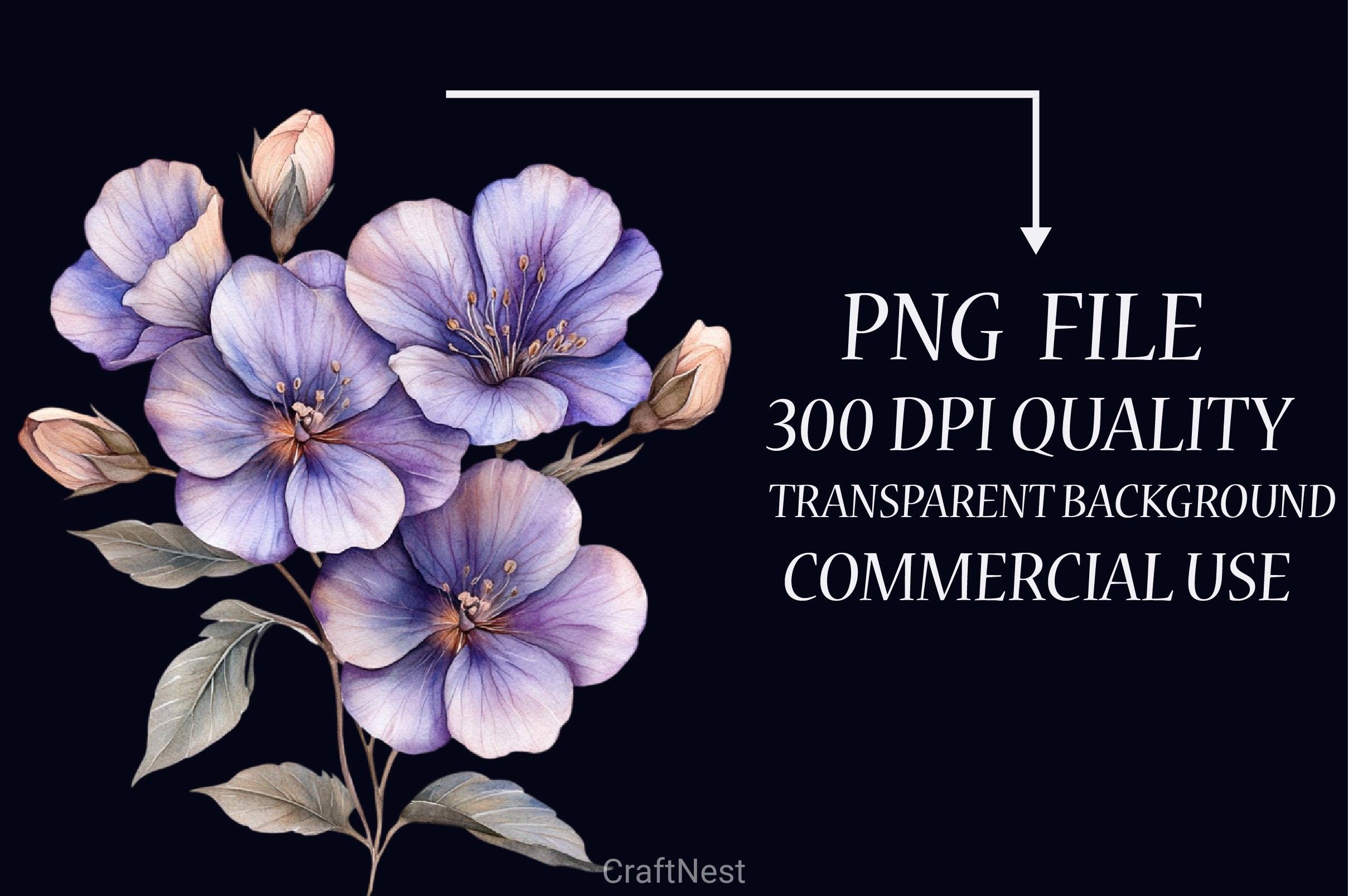 Purple Flowers Clipart Bundle - CraftNest - Digital Crafting and Art
