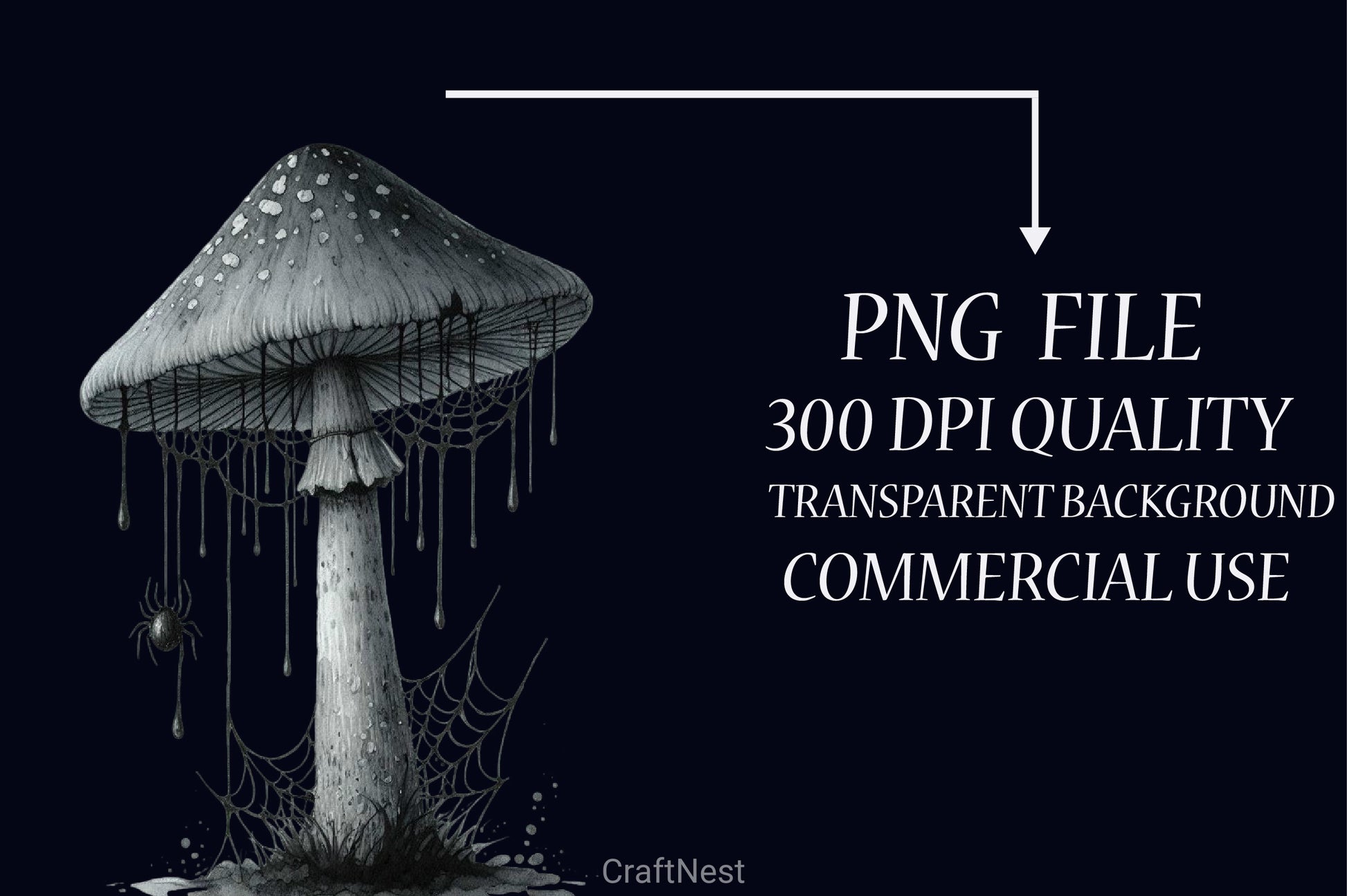 Gothic Mushroom Clipart Bundle 2 - CraftNest - Digital Crafting and Art