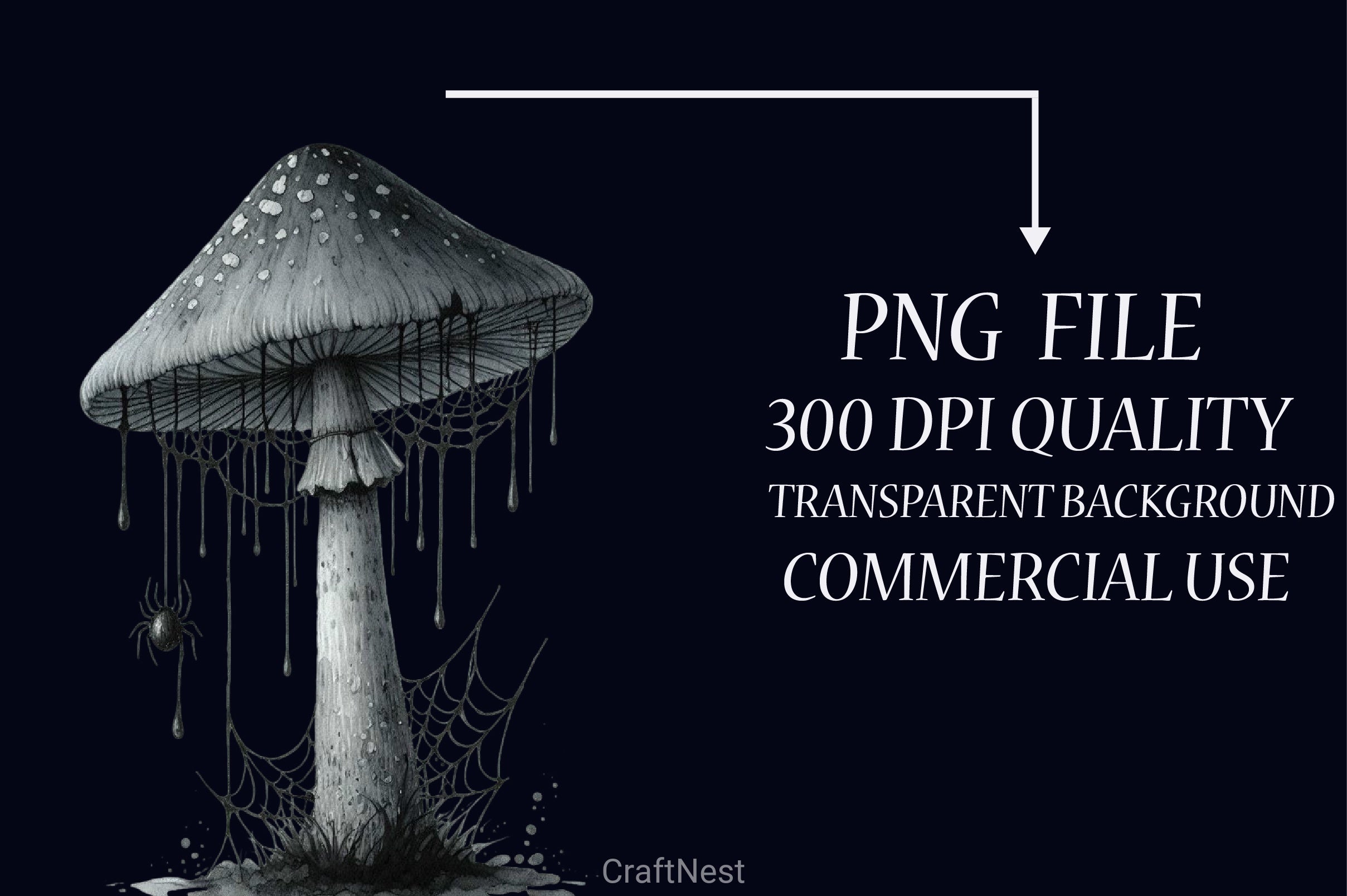 Gothic Mushroom Clipart Bundle 2 - CraftNest - Digital Crafting and Art