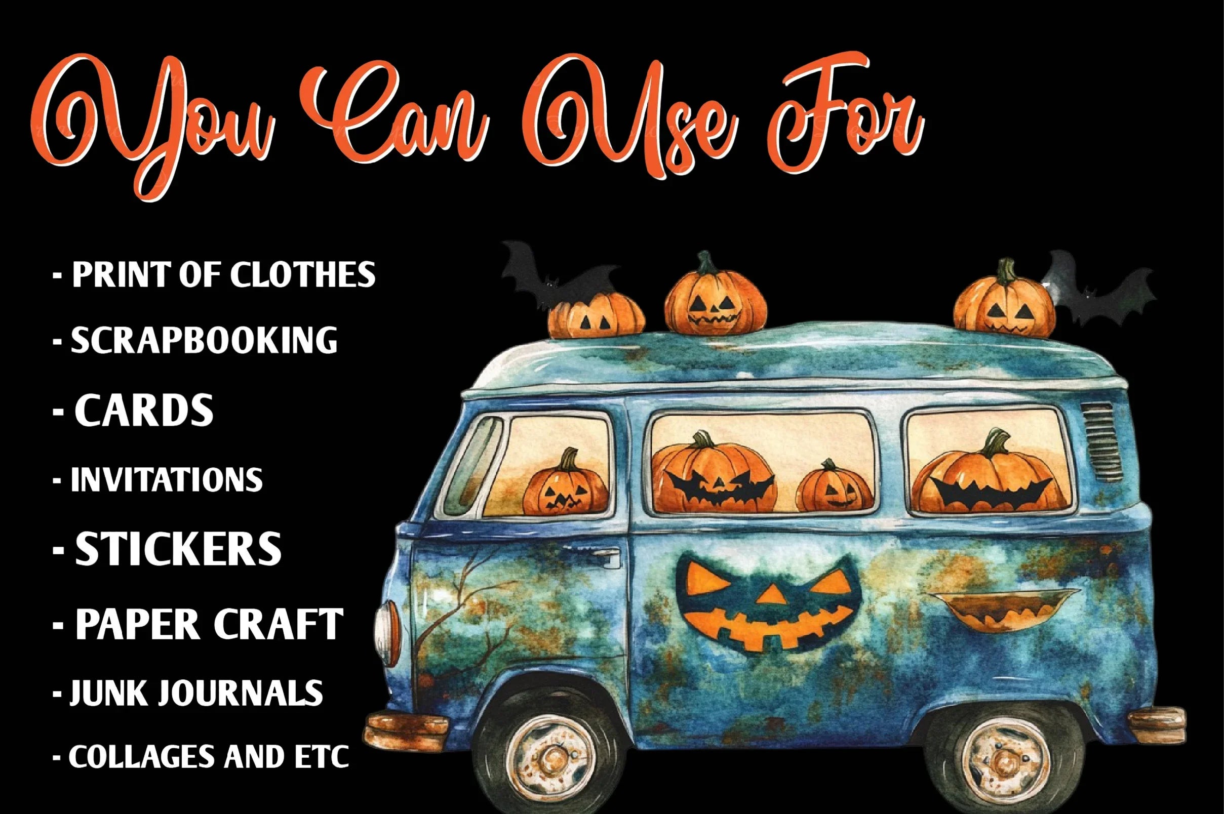 Groovy Halloween Clipart Bundle 1 - CraftNest - Digital Crafting and Art