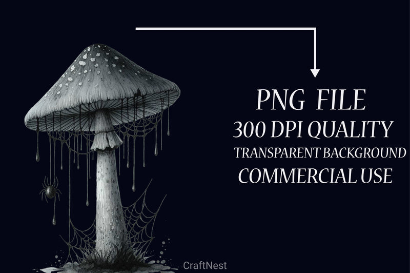 Gothic Mushroom Clipart Bundle - CraftNest - Digital Crafting and Art