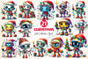Funny Festive Robot Clipart Bundle 2
