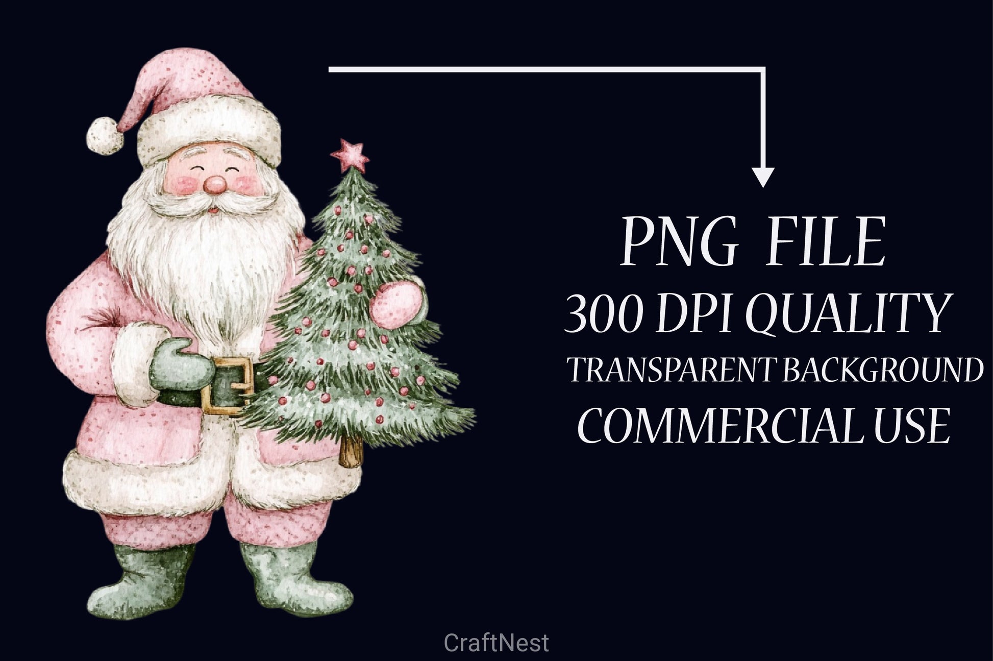 Mint & Pink Christmas Clipart Bundle - CraftNest - Digital Crafting and Art