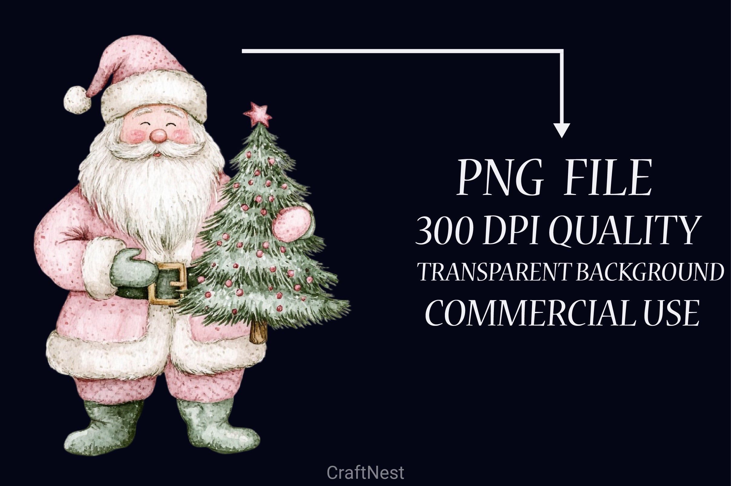 Mint & Pink Christmas Clipart Bundle - CraftNest - Digital Crafting and Art