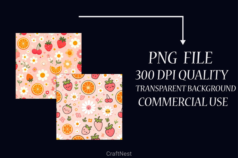 Summer Fruit Digital Paper - CraftNest - Digital Crafting and Art