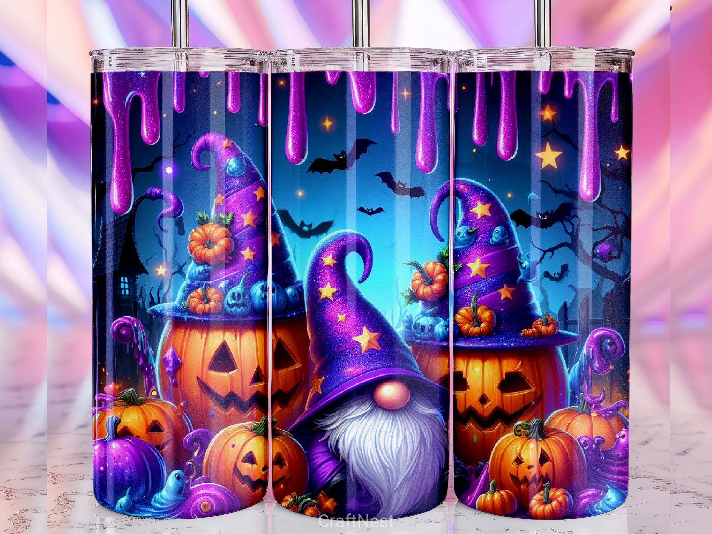 Halloween Gnome Tumbler Wrap Bundle 1 - CraftNest - Digital Crafting and Art