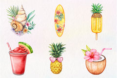Tropical Cute Summer Clipart Bundle - CraftNest - Digital Crafting and Art