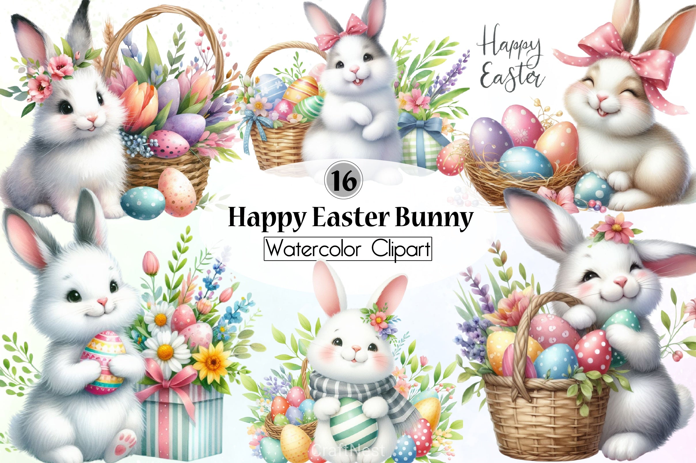 Easter Bunny Clipart Bundle 53 - CraftNest - Digital Crafting and Art