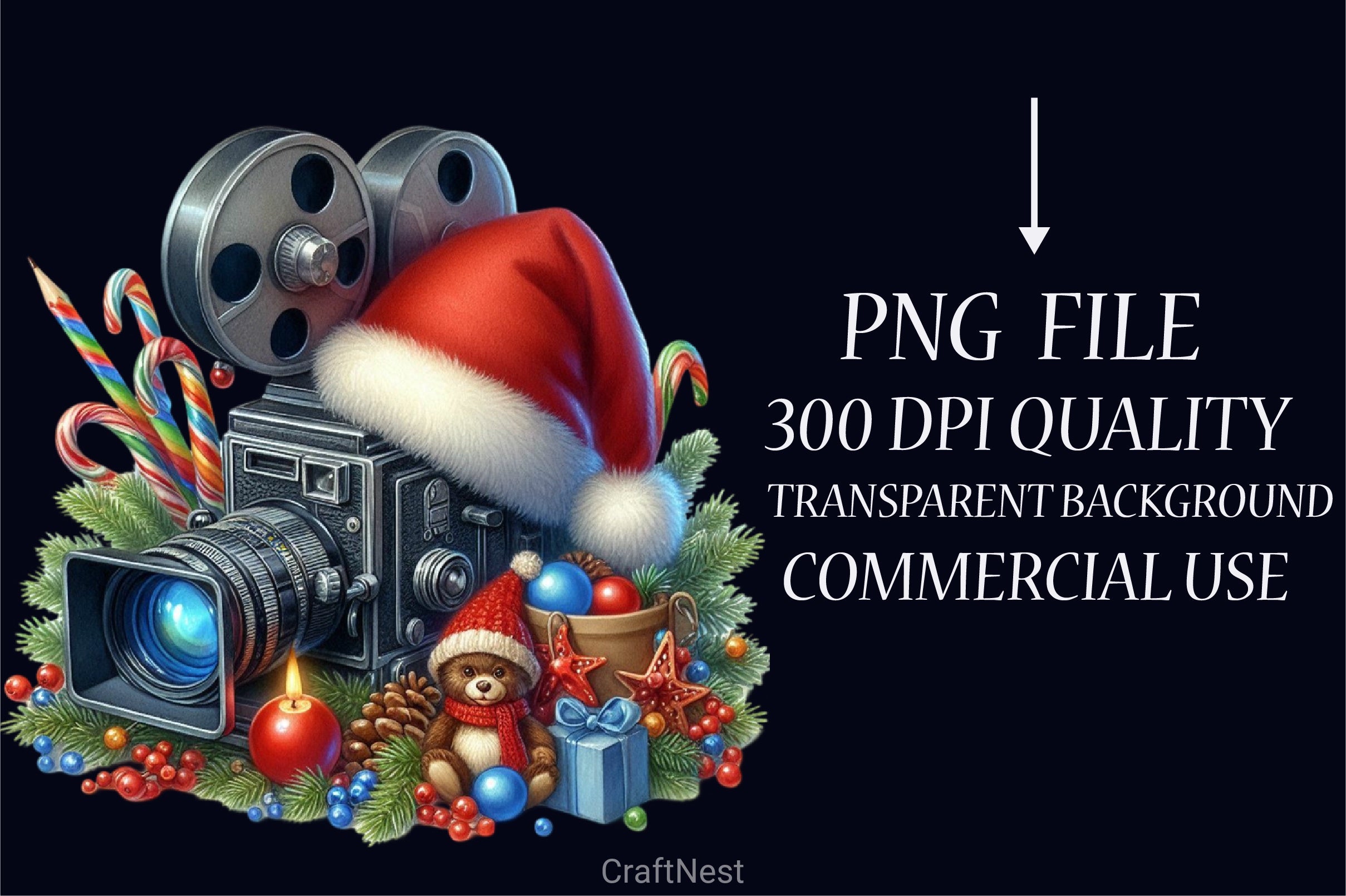 Christmas Movie Night Clipart Bundle 4 - CraftNest - Digital Crafting and Art