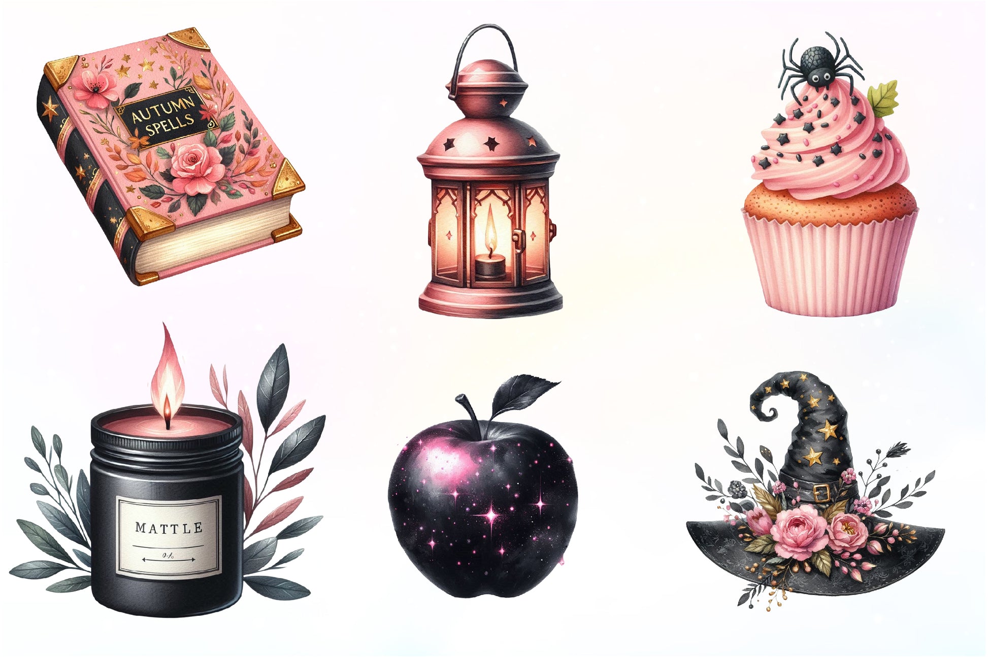 Pink And Black Autumn Clipart Bundle - CraftNest - Digital Crafting and Art