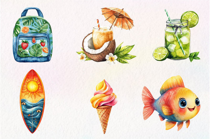 Tropical Tropicana Clipart Bundle - CraftNest - Digital Crafting and Art