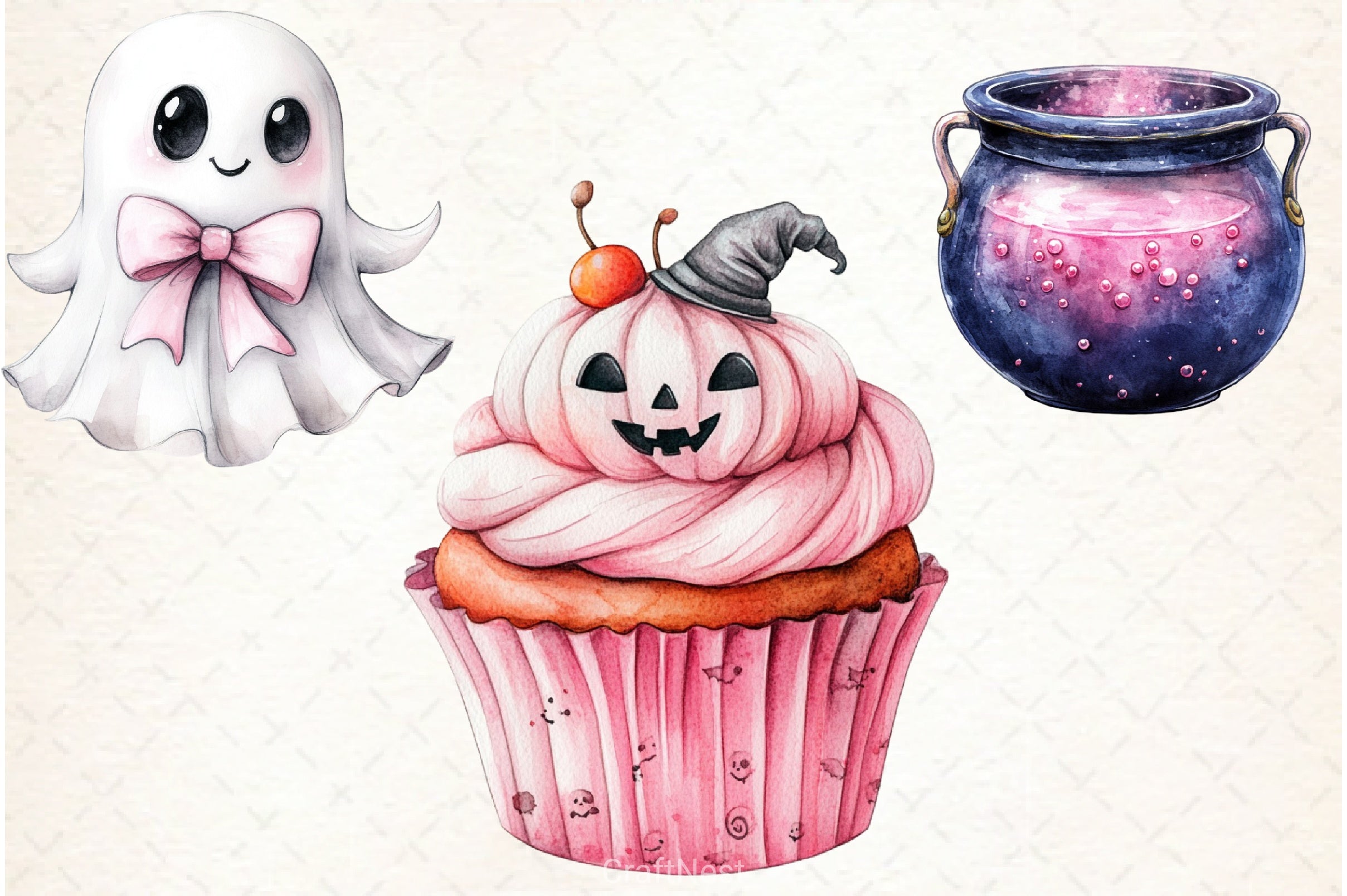 Pink Halloween Clipart Bundle 3 - CraftNest - Digital Crafting and Art