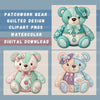 Patchwork Bears Clipart Bundle