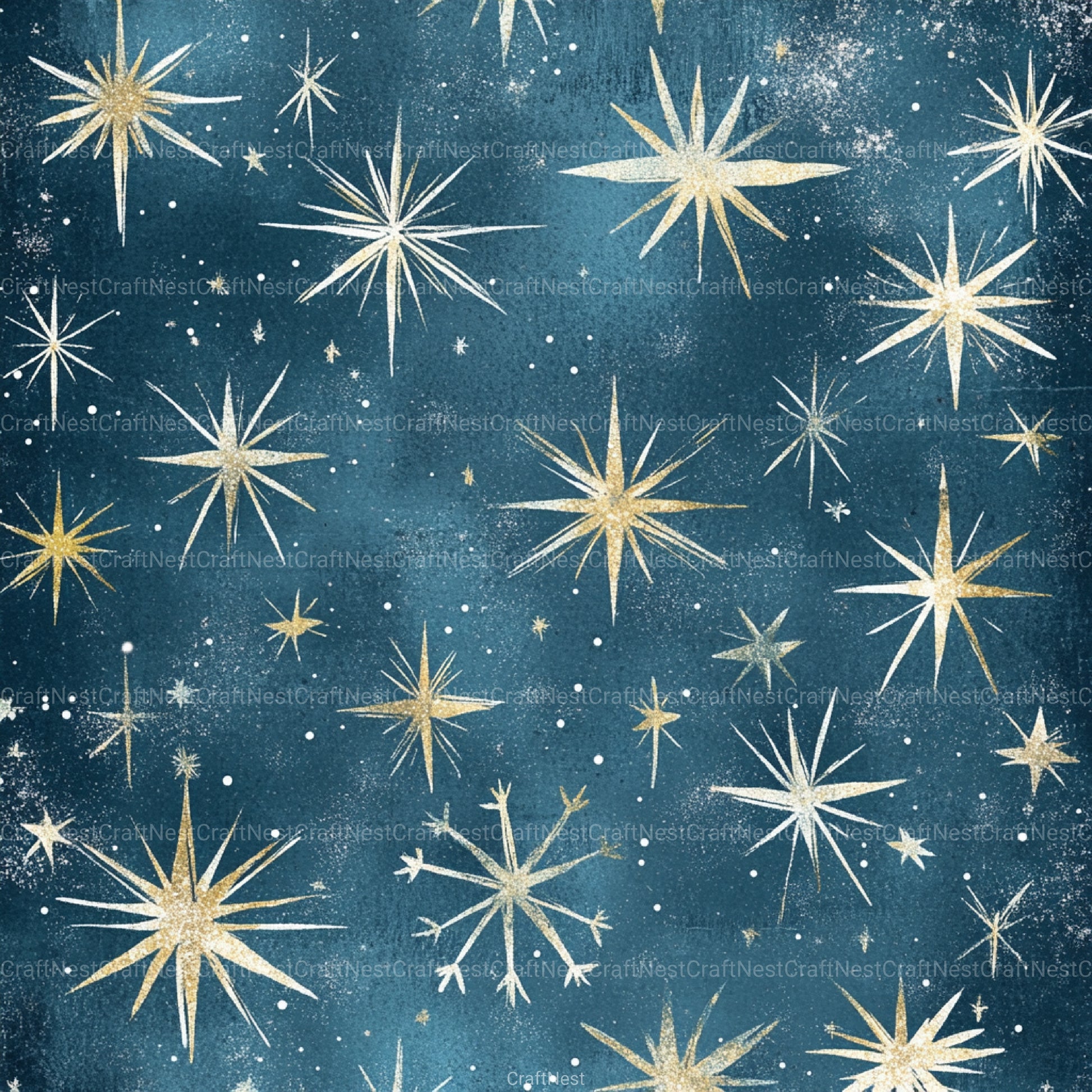 Stars & Snowflakes Winter Glitter Clipart Bundle - CraftNest - Digital Crafting and Art