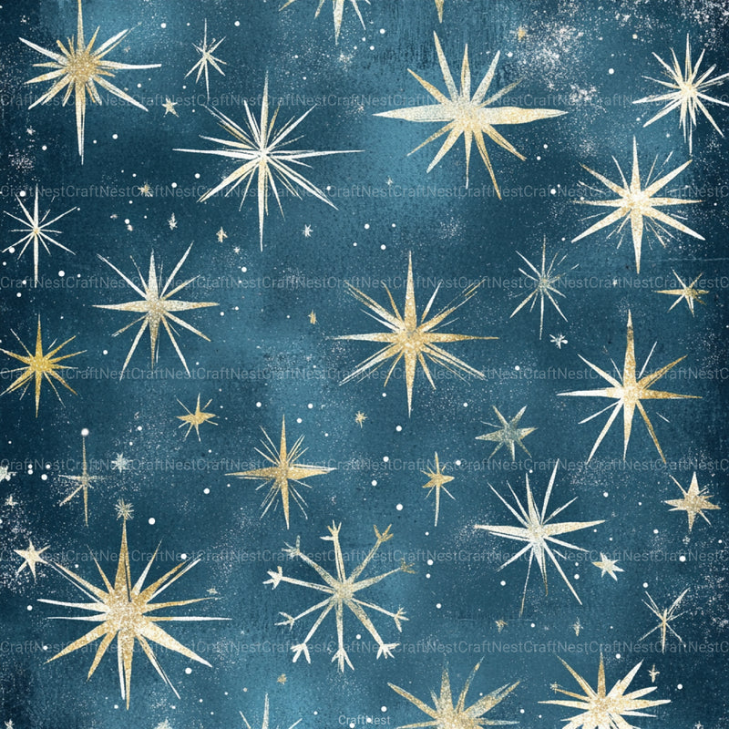 Stars & Snowflakes Winter Glitter Clipart Bundle - CraftNest - Digital Crafting and Art