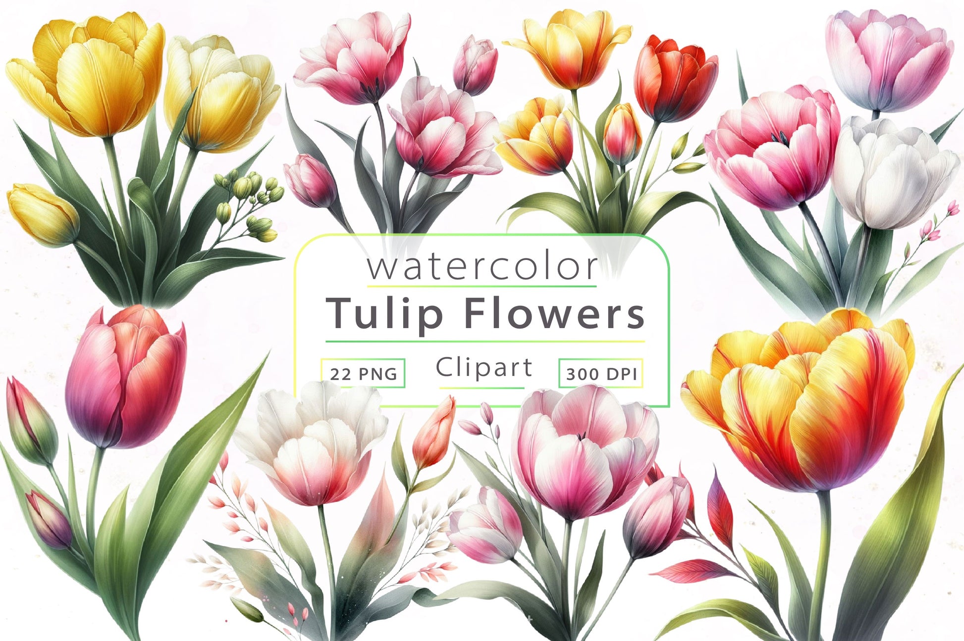 Tulip Flowers Clipart Bundle - CraftNest - Digital Crafting and Art