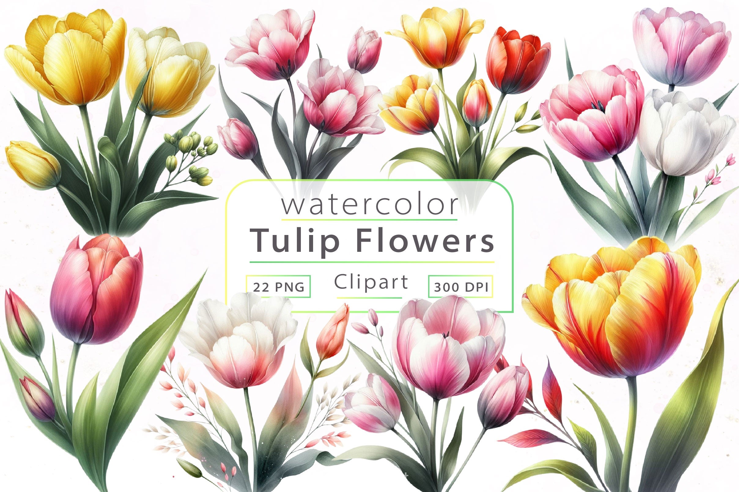 Tulip Flowers Clipart Bundle - CraftNest - Digital Crafting and Art