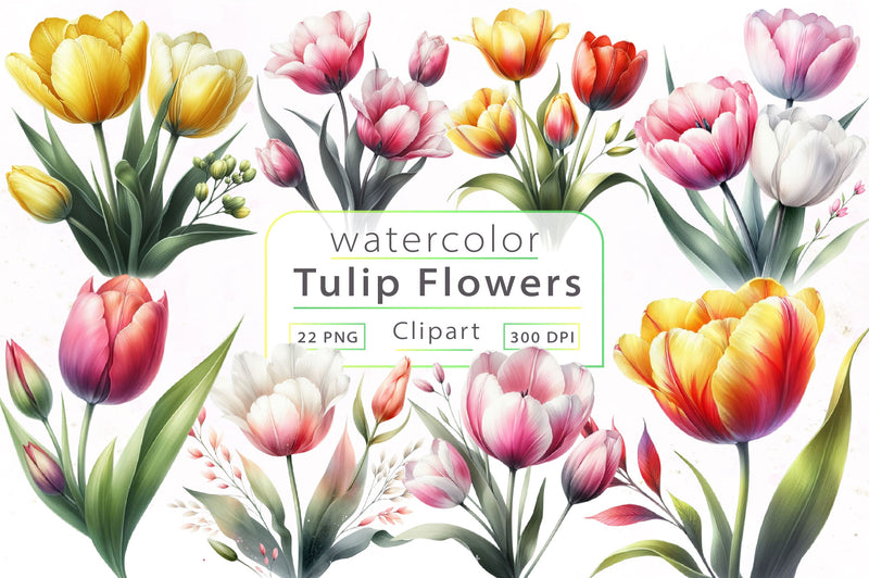 Tulip Flowers Clipart Bundle - CraftNest - Digital Crafting and Art