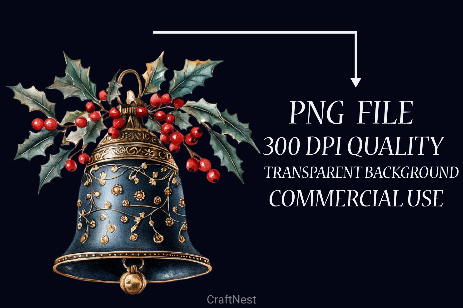 Midnight Cherry Christmas Clipart Bundle - CraftNest - Digital Crafting and Art