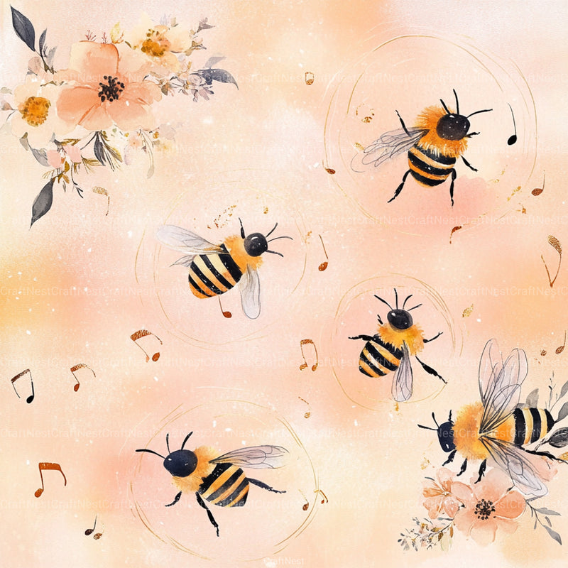 Princess Bee Digital Paper - CraftNest - Digital Crafting and Art