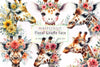 Floral Giraffe Clipart Bundle