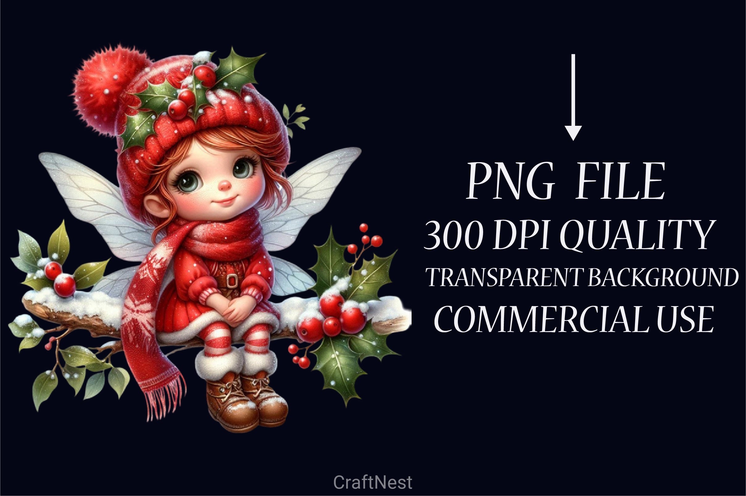 Cute Christmas Fairy Clipart Bundle - CraftNest - Digital Crafting and Art