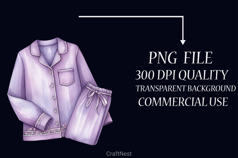 Lavender Pajama Spa Clipart Bundle - CraftNest - Digital Crafting and Art