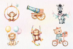 Vintage Circus Party Animal Clipart Bundle - CraftNest - Digital Crafting and Art