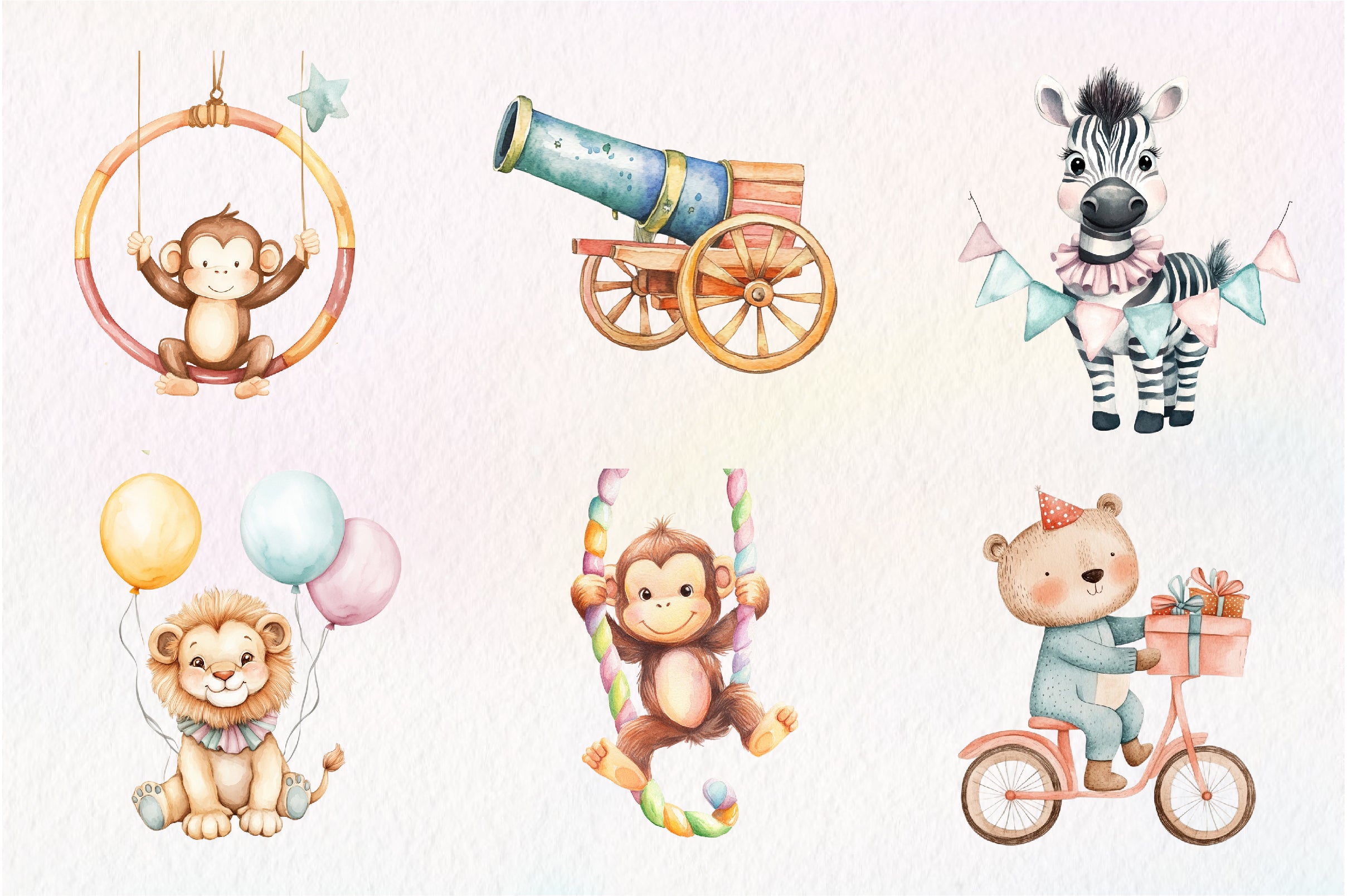 Vintage Circus Party Animal Clipart Bundle - CraftNest - Digital Crafting and Art