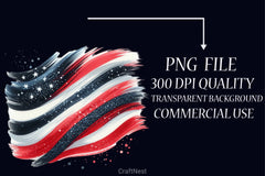 4th of July Brushstroke Clipart Bundle - CraftNest - Digital Crafting and Art