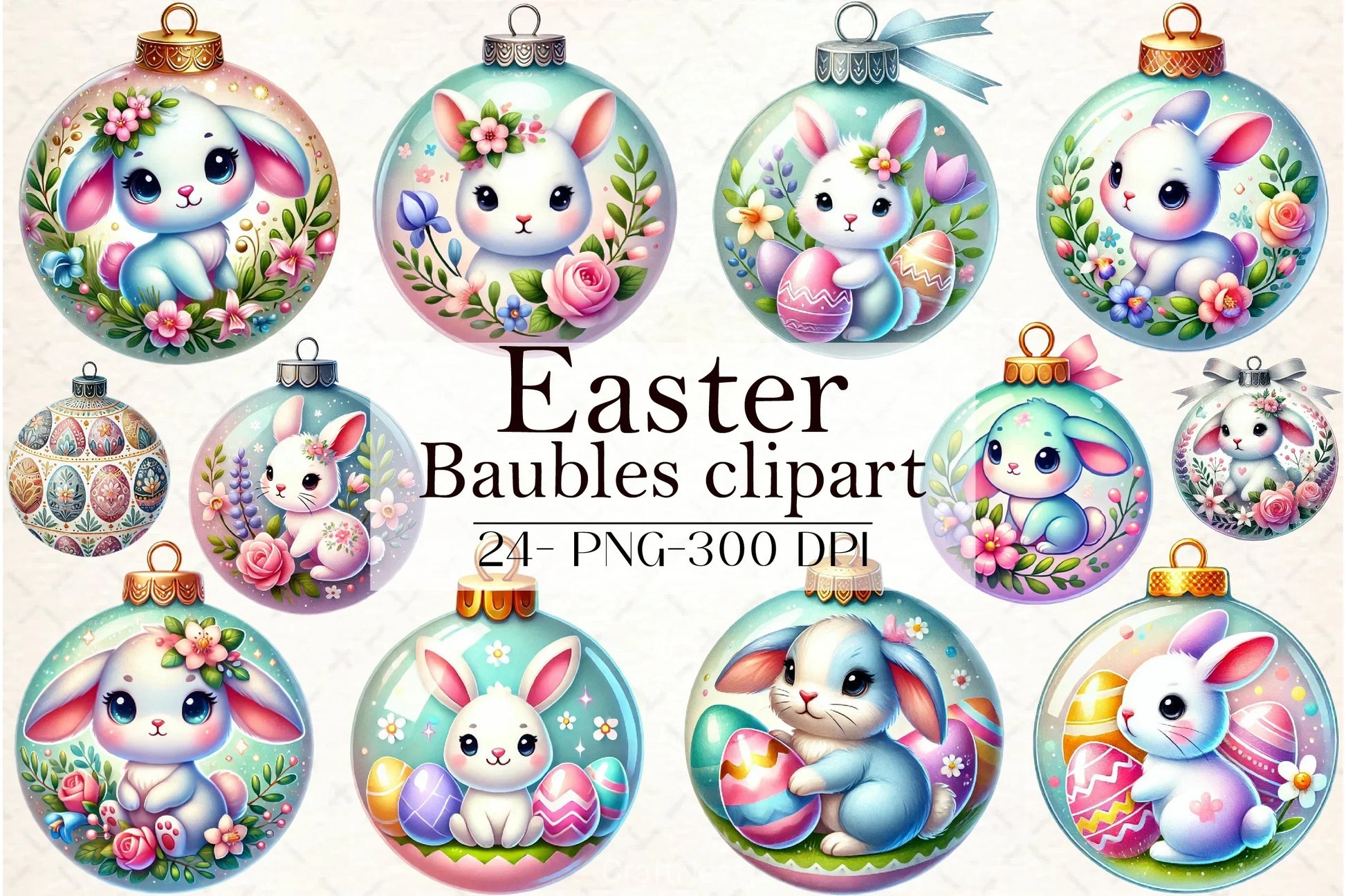 Easter Baubles Clipart Bundle - CraftNest - Digital Crafting and Art