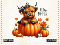 Cute Highland Cow Fall Clipart Bundle - CraftNest - Digital Crafting and Art