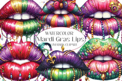 Mardi Gras Lips Clipart Bundle - CraftNest - Digital Crafting and Art