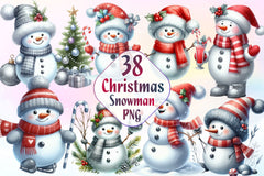 Christmas Snowman Clipart Bundle 4 - CraftNest - Digital Crafting and Art