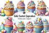 Cute Easter Cupcakes Clipart Bundle