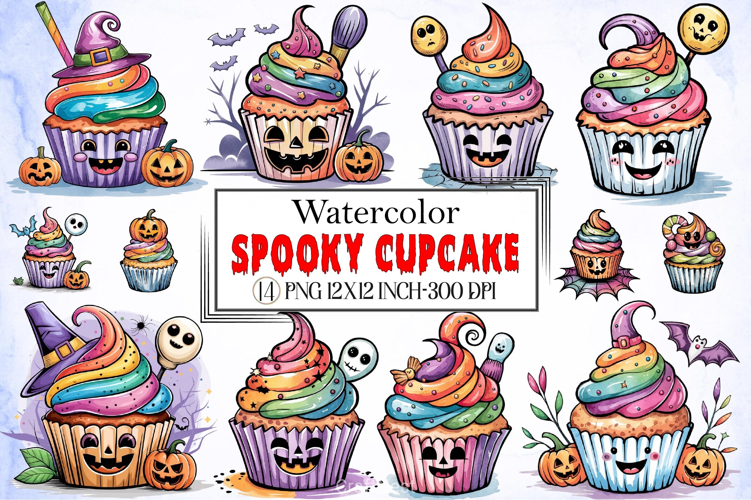 Spooky Cupcake Clipart Bundle - CraftNest - Digital Crafting and Art