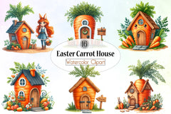 Easter Carrot House Clipart Bundle 2 - CraftNest - Digital Crafting and Art