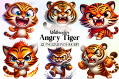 Angry Tiger Clipart Bundle - CraftNest - Digital Crafting and Art