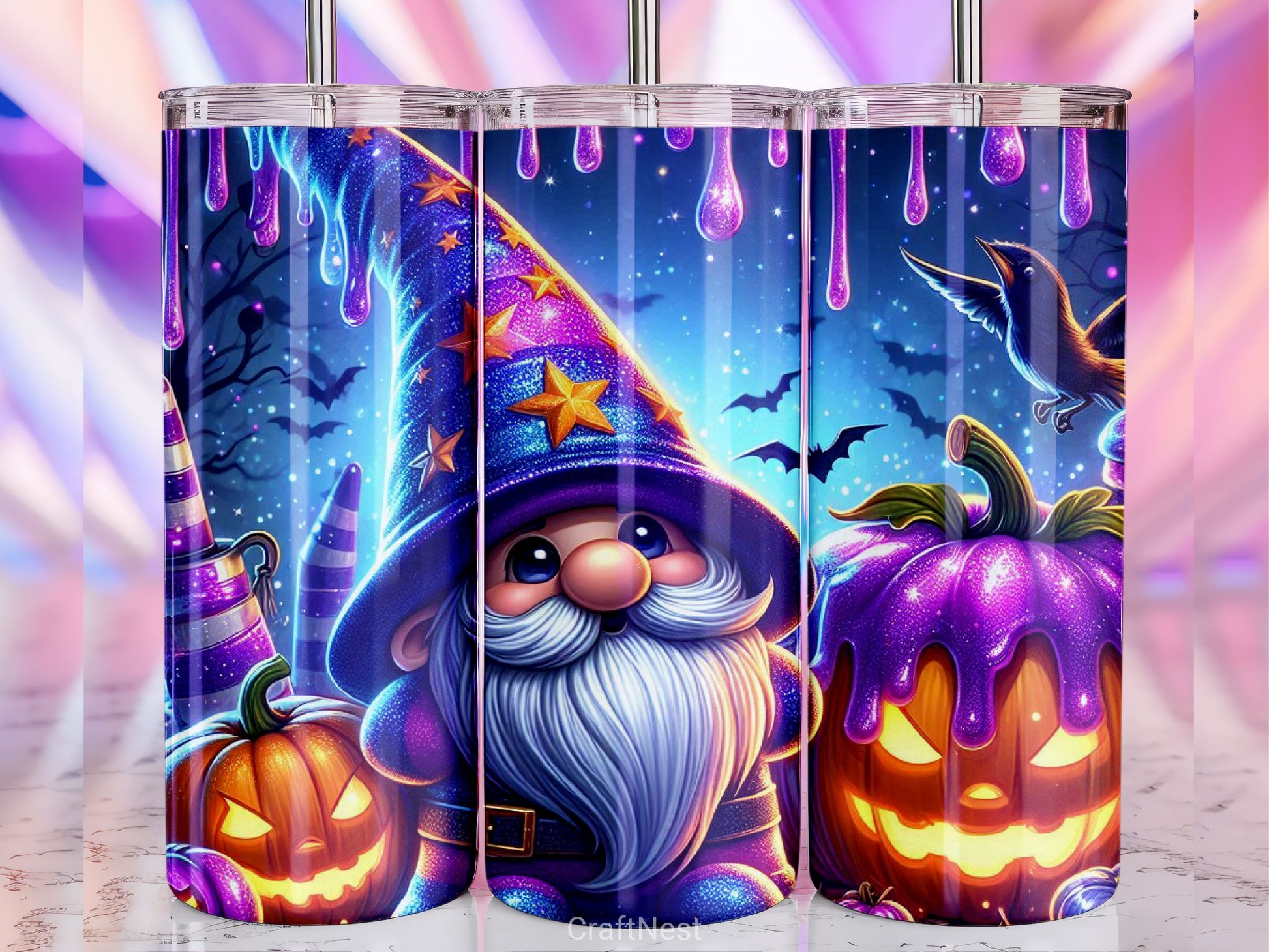 Halloween Gnome Tumbler Wrap Bundle 16 - CraftNest - Digital Crafting and Art
