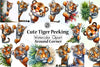 Cute Tiger Peeking Clipart Bundle