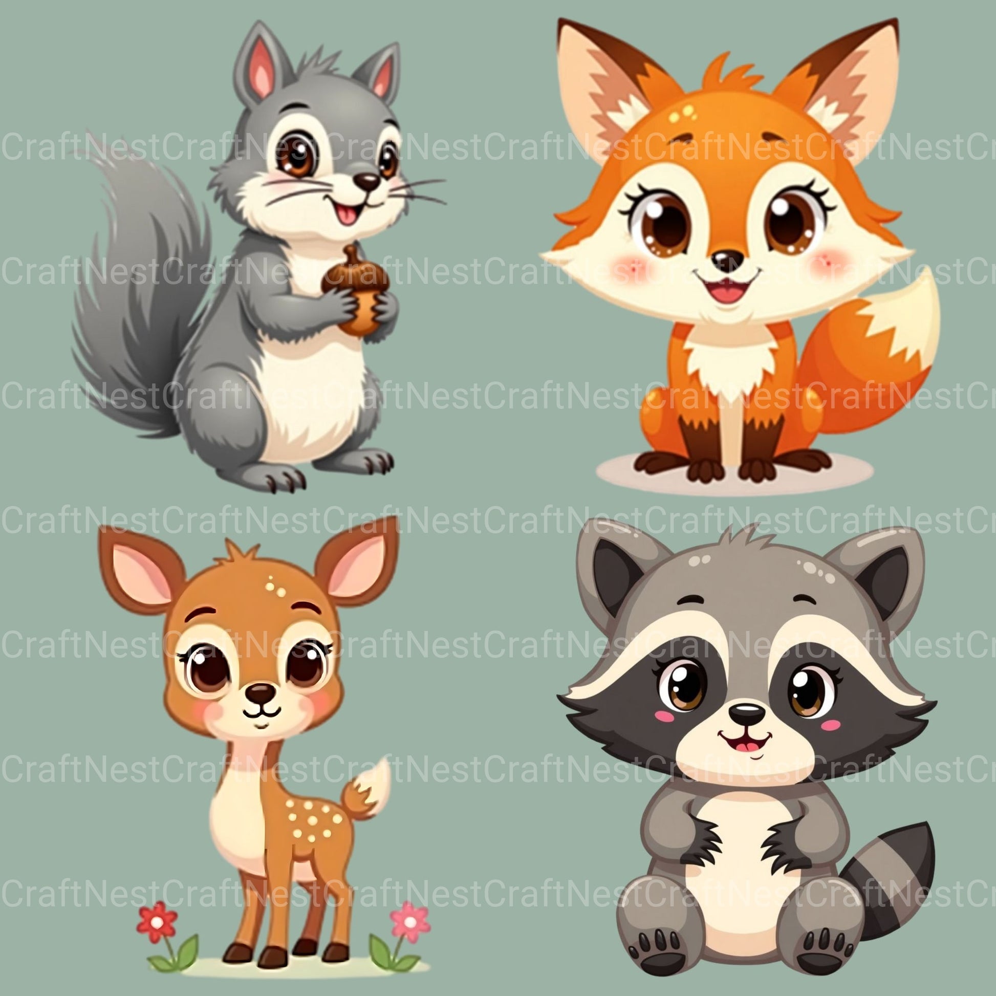 Whimsical Animals Clipart Bundle - CraftNest - Digital Crafting and Art