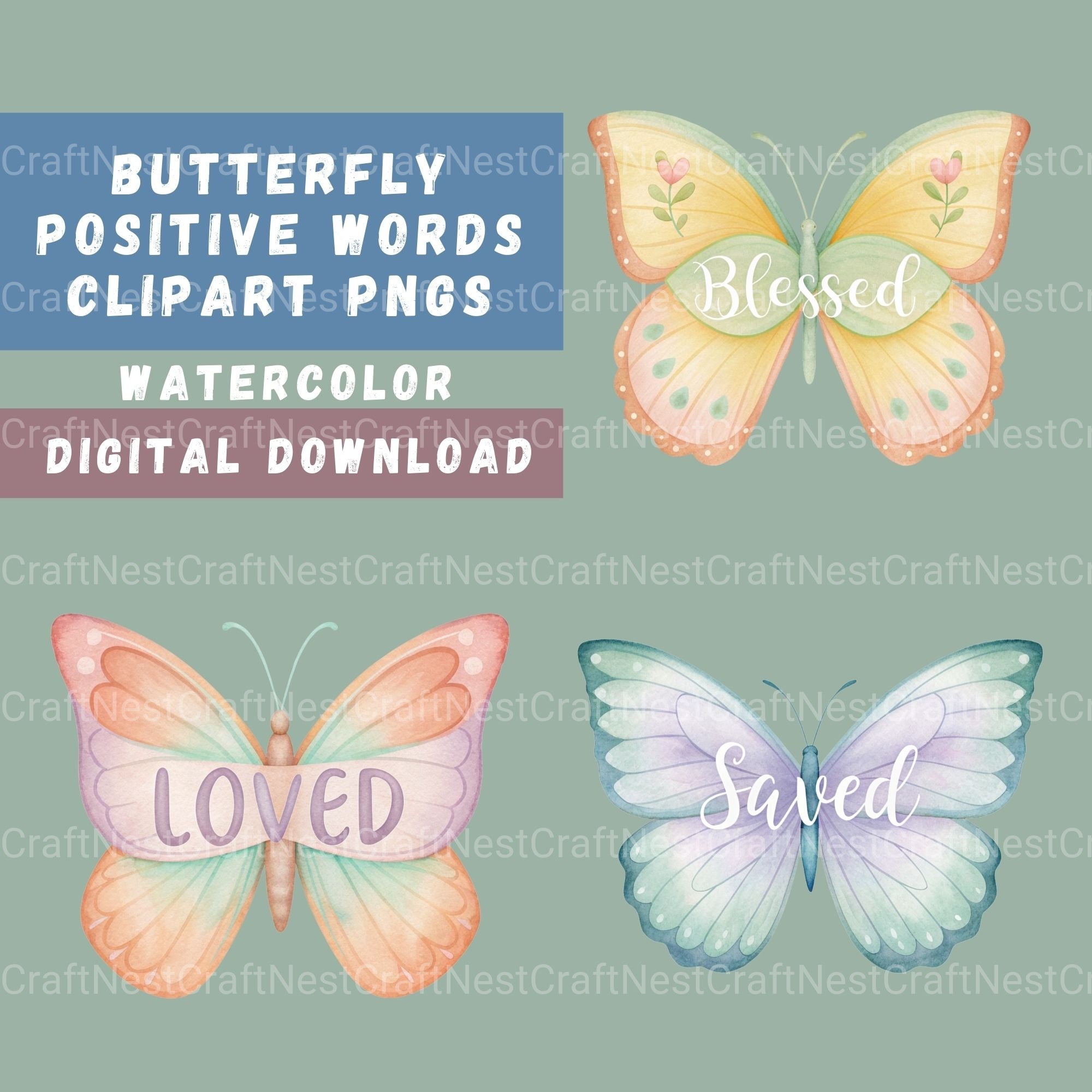 Butterfly Faith Clipart Bundle - CraftNest - Digital Crafting and Art