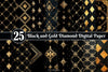 Black And Gold Diamond Digital Paper