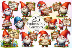 Happy Fathers Day Gnomes Clipart Bundle 2 - CraftNest - Digital Crafting and Art