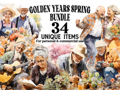 Golden Years Spring Clipart - CraftNest