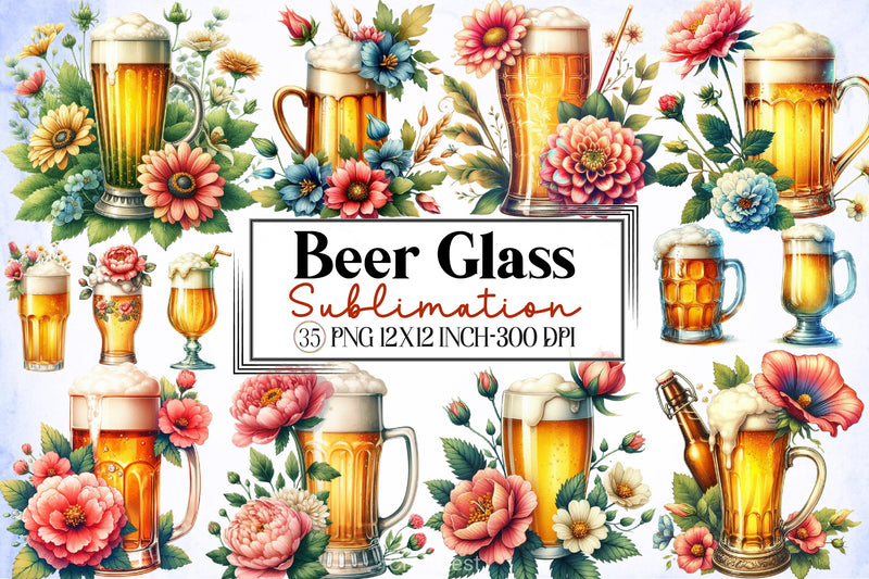 Beer Glass Clipart Bundle - CraftNest - Digital Crafting and Art