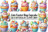 Cute Easter Cupcake Clipart Bundle