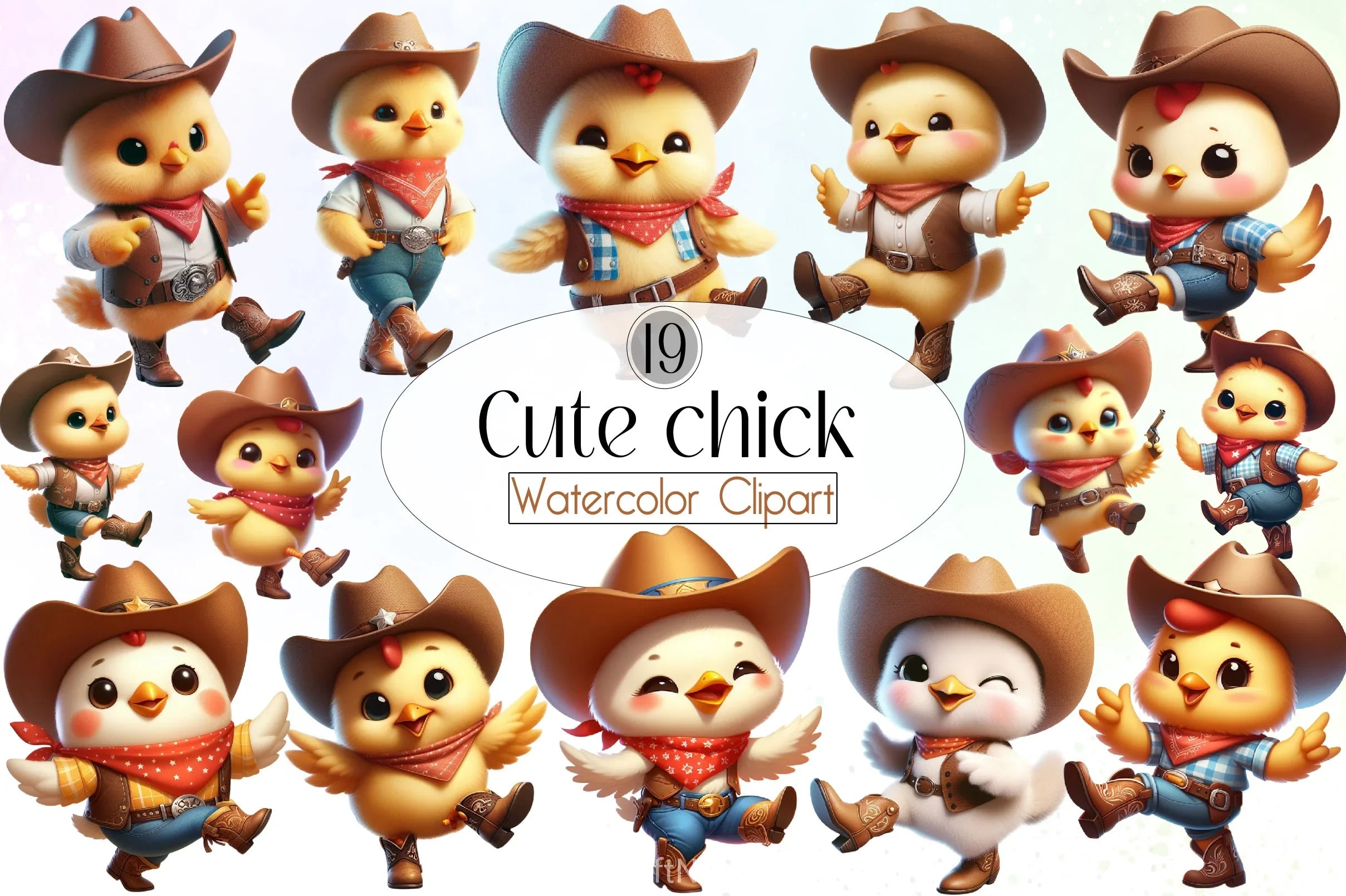 Cute Chick Clipart Bundle