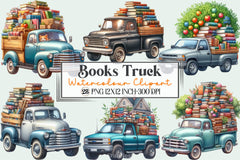 Books Truck Clipart Bundle - CraftNest - Digital Crafting and Art
