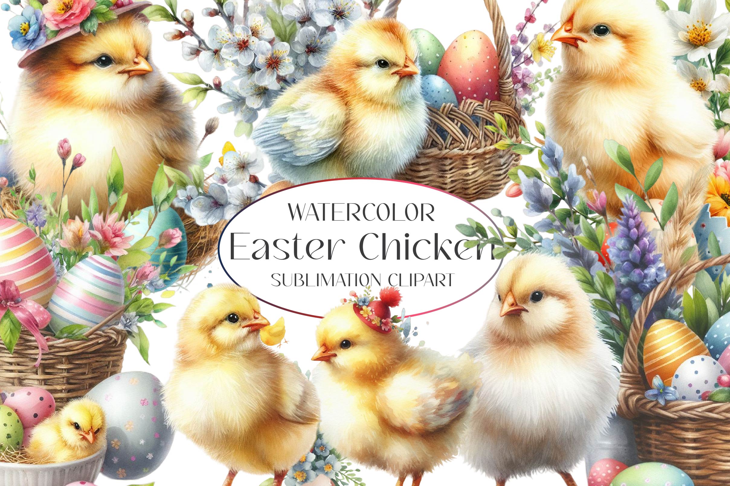 Easter Chicken Clipart Bundle - CraftNest - Digital Crafting and Art